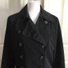 New York and Company Women Black Double Breasted Rain Coat Trench size Large