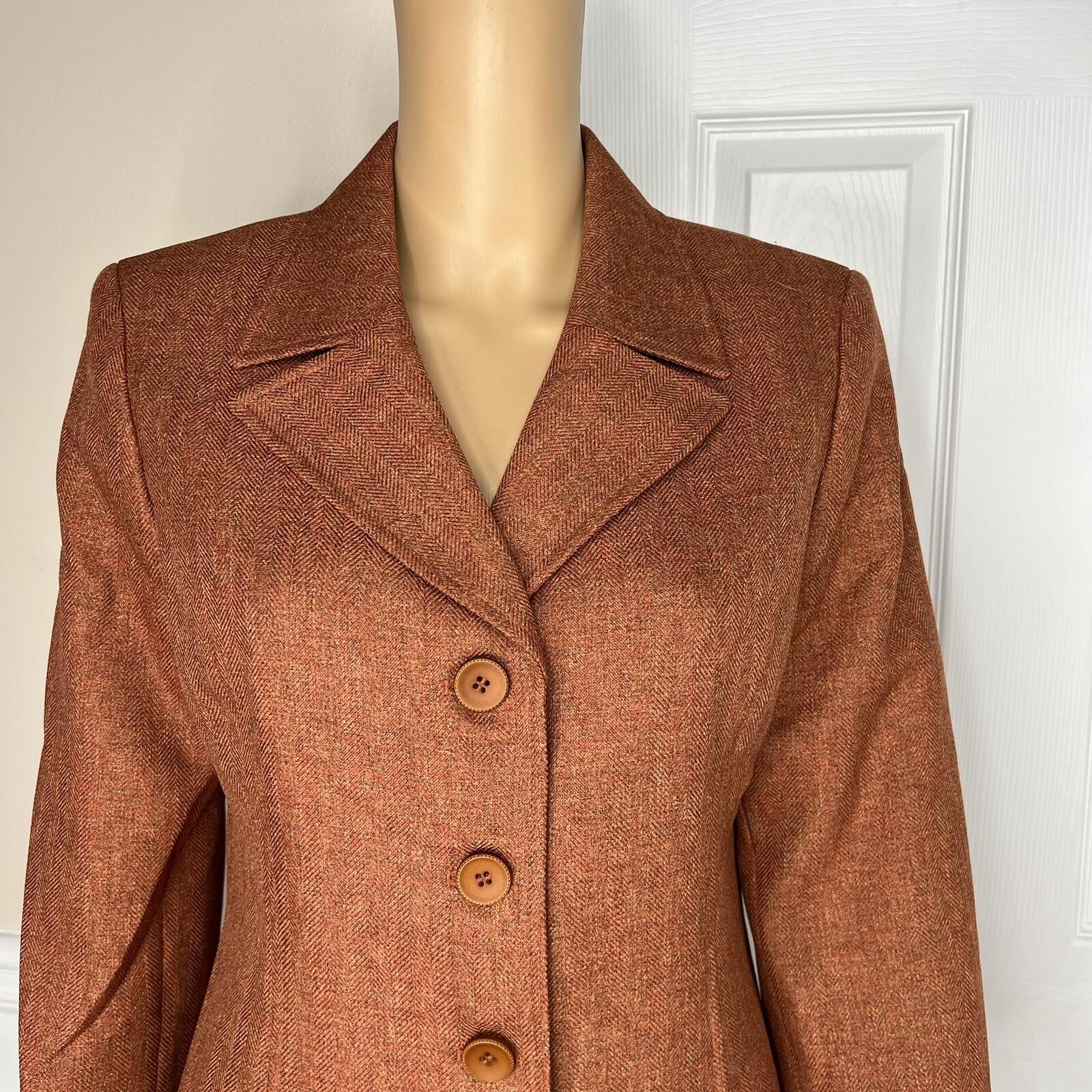 10-3025.jpg Collections For Le Suit Polyester Lined Blazer 8P Burnt Orange Notch Collar