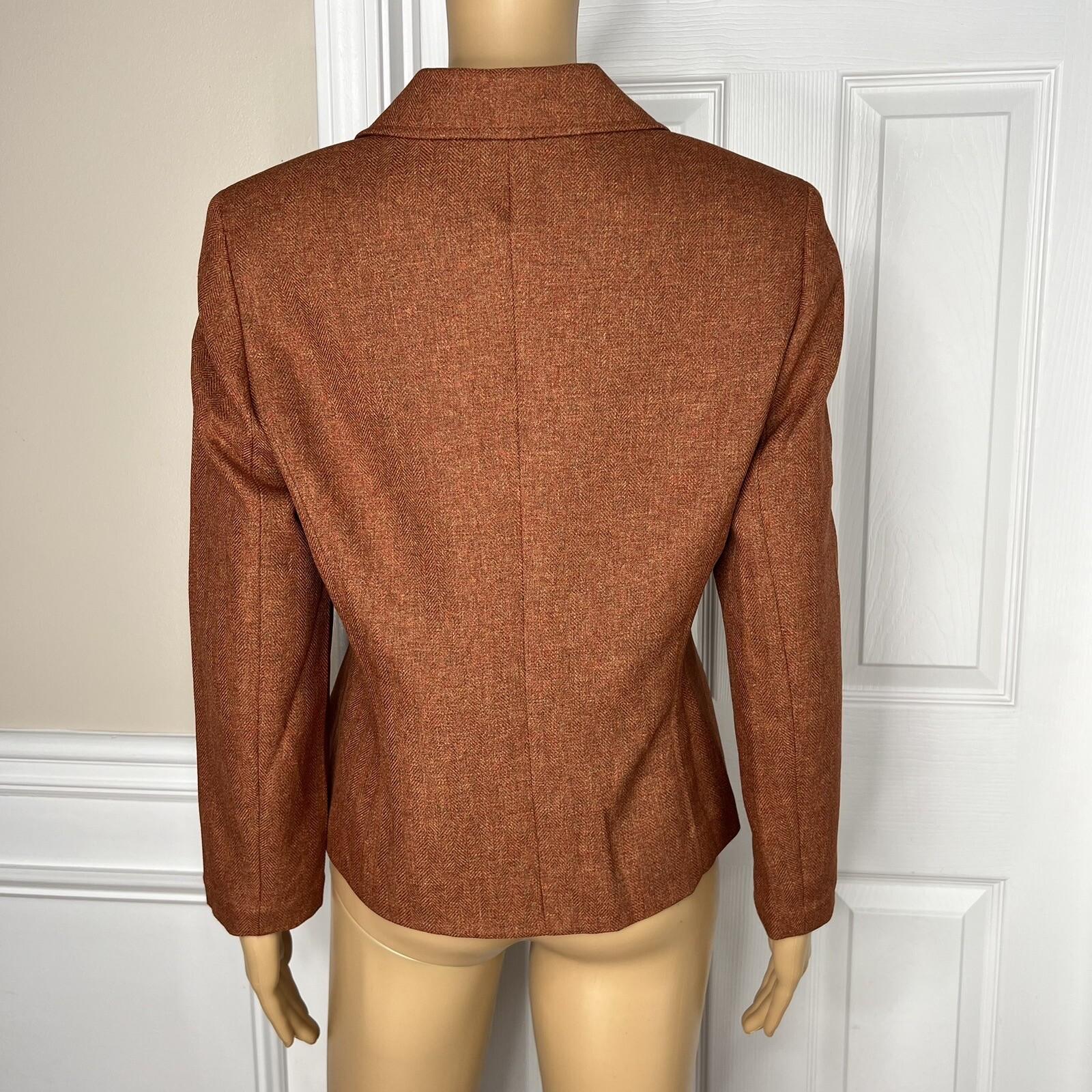 10-3026.jpg Collections For Le Suit Polyester Lined Blazer 8P Burnt Orange Notch Collar