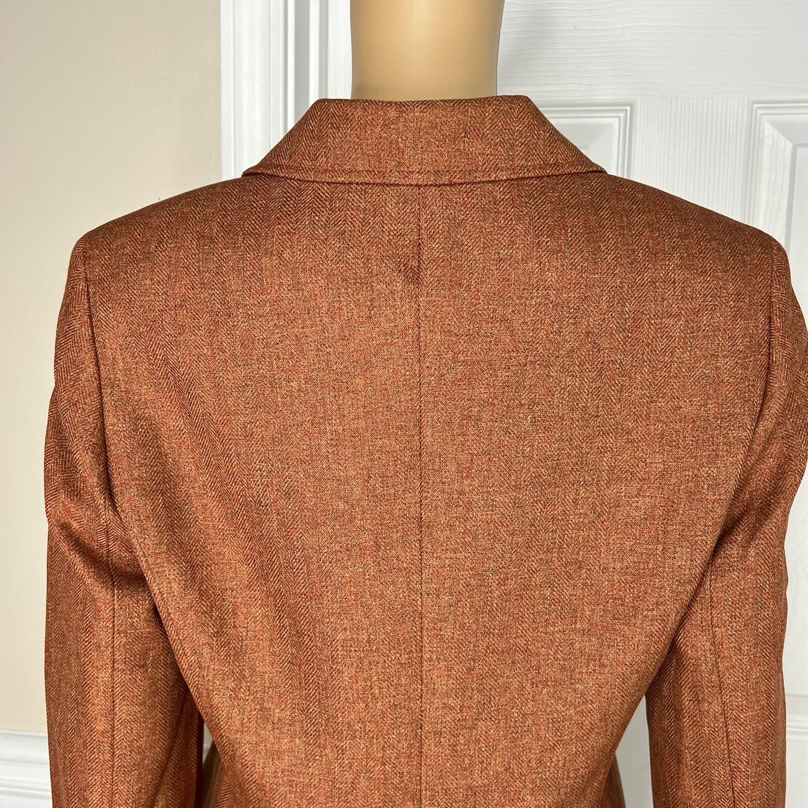 10-3027.jpg Collections For Le Suit Polyester Lined Blazer 8P Burnt Orange Notch Collar