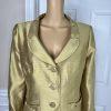 Le Suit Polyester Rayon Skirt Suit Size 14 Mustard Wide Collar 2 Piece Women New