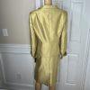 Le Suit Polyester Rayon Skirt Suit Size 14 Mustard Wide Collar 2 Piece Women New
