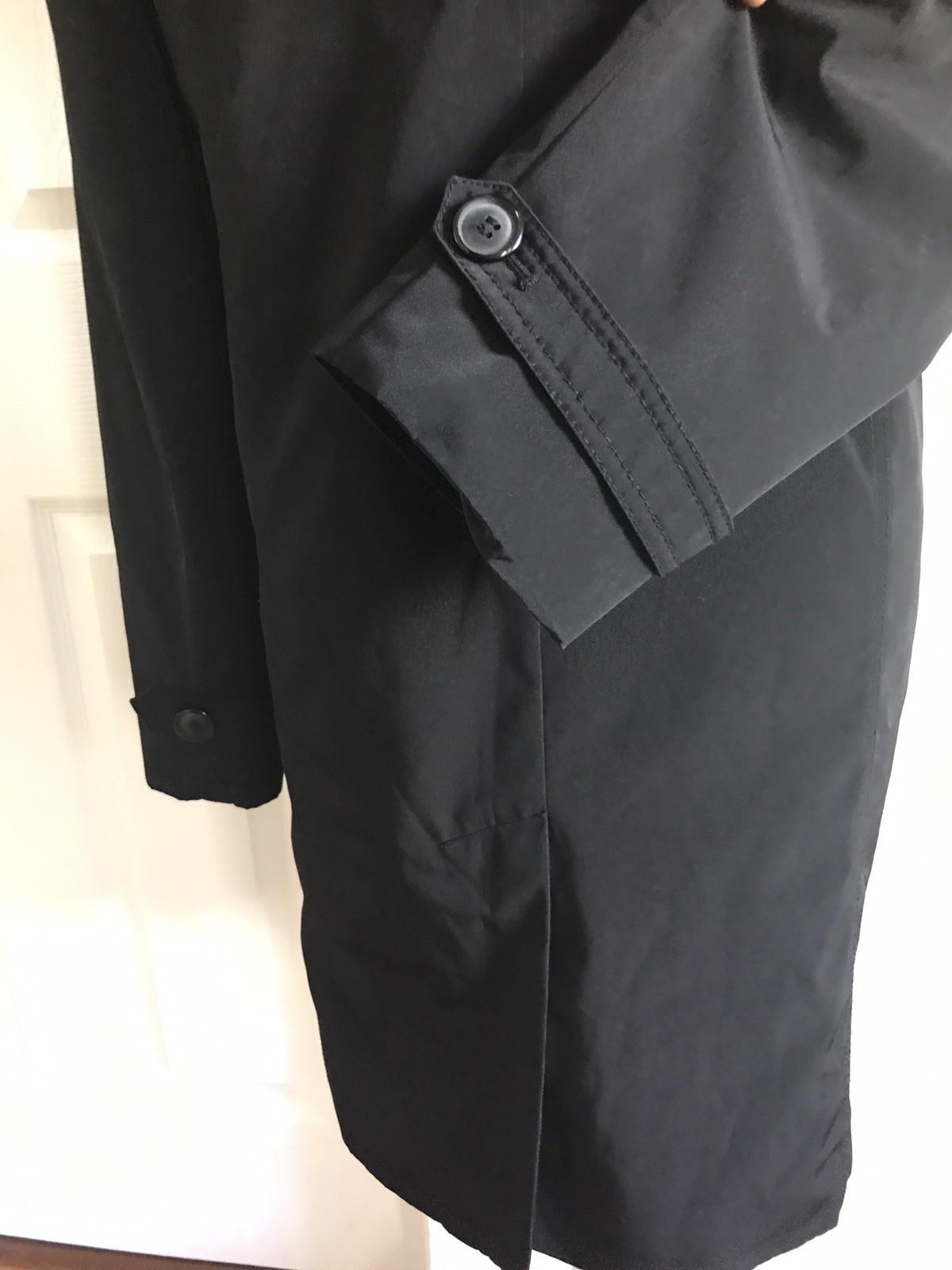 New York and Company Women Black Double Breasted Rain Coat Trench size Large