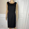 Kasper Polyester Lined Dress Suit Size 12 Black Red Stand Up Collar 2Piece Women