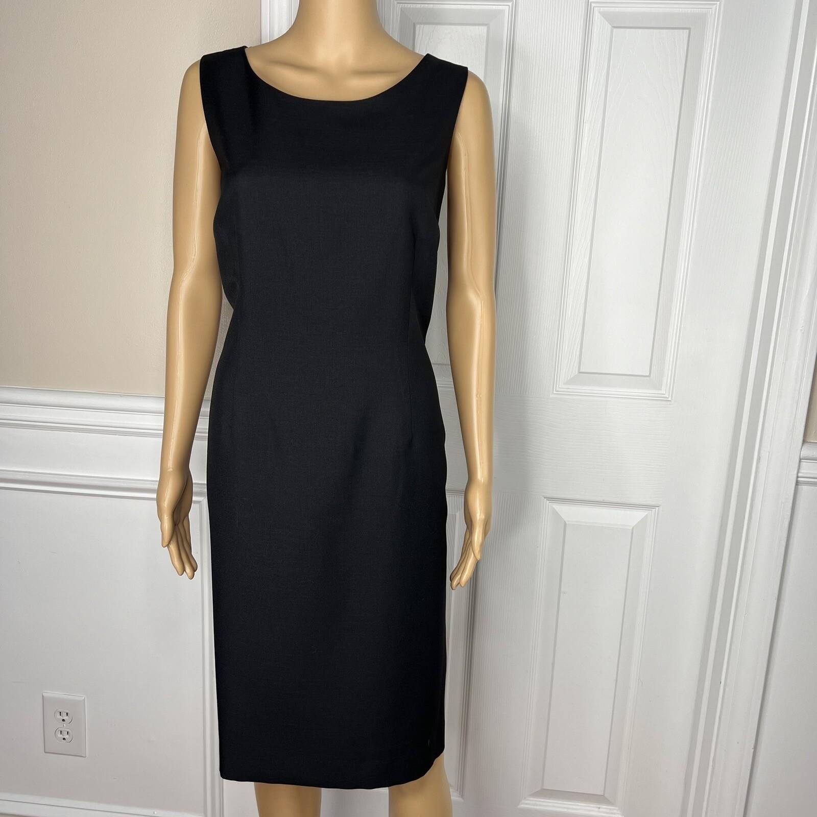 Kasper Polyester Lined Dress Suit Size 12 Black Red Stand Up Collar 2Piece Women