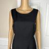 Kasper Polyester Lined Dress Suit Size 12 Black Red Stand Up Collar 2Piece Women