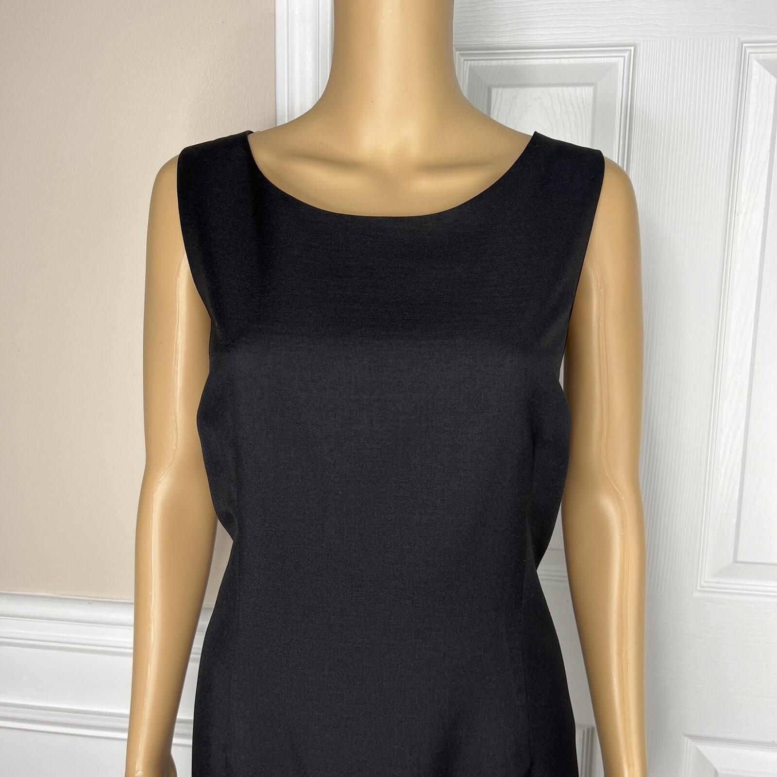 Kasper Polyester Lined Dress Suit Size 12 Black Red Stand Up Collar 2Piece Women