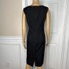 Kasper Polyester Lined Dress Suit Size 12 Black Red Stand Up Collar 2Piece Women