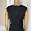 Kasper Polyester Lined Dress Suit Size 12 Black Red Stand Up Collar 2Piece Women
