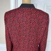 Kasper Polyester Lined Dress Suit Size 12 Black Red Stand Up Collar 2Piece Women