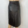 Kasper Women  Genuine Leather Pencil Skirt  Size 8P Brown Lined Business Career