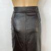 Kasper Women  Genuine Leather Pencil Skirt  Size 8P Brown Lined Business Career