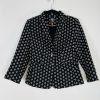 Vince Camuto Polyester Blazer Size 4 Black White Notch Collar Career Business