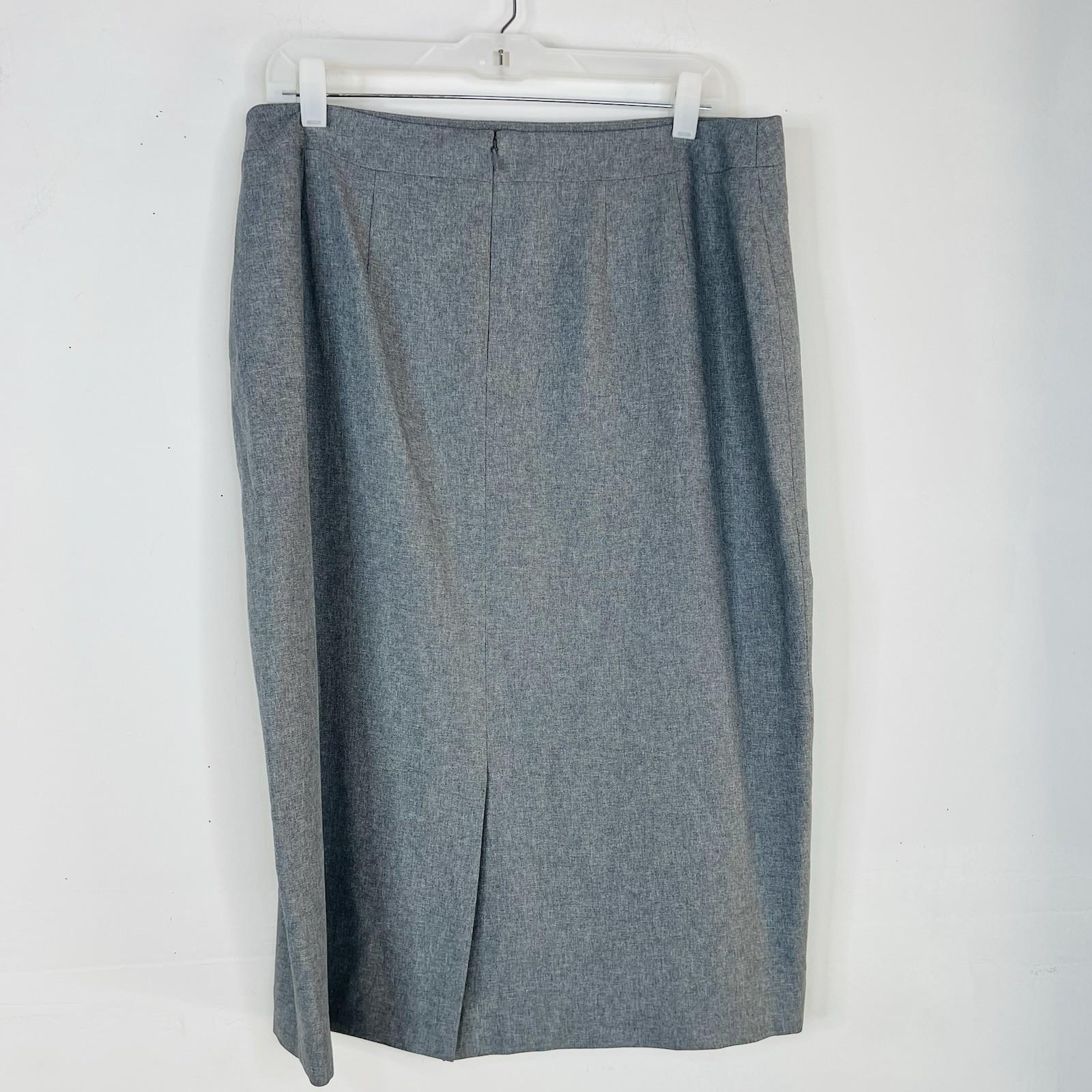John Meyer Polyester Skirt Suit Size 14 Light Gray Ruffle Collarless 2PC New