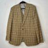 Vitali Men 3PC Vested Suit 46L Pants 40x32.5 Plaid Rust Peak Lapel Flat Front