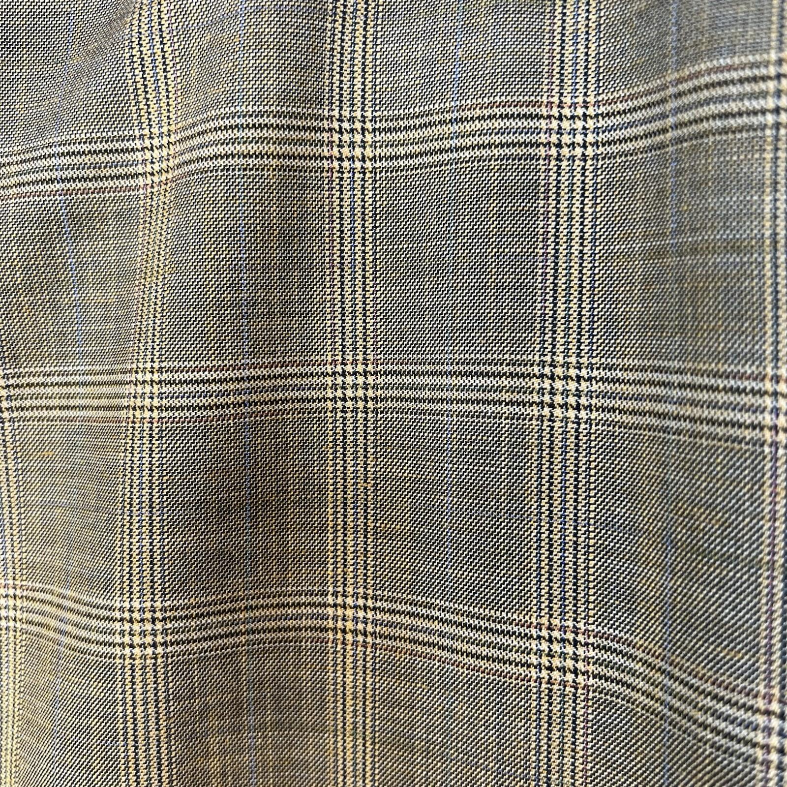 Vitali Men 3PC Vested Suit 46L Pants 40x32.5 Plaid Rust Peak Lapel Flat Front