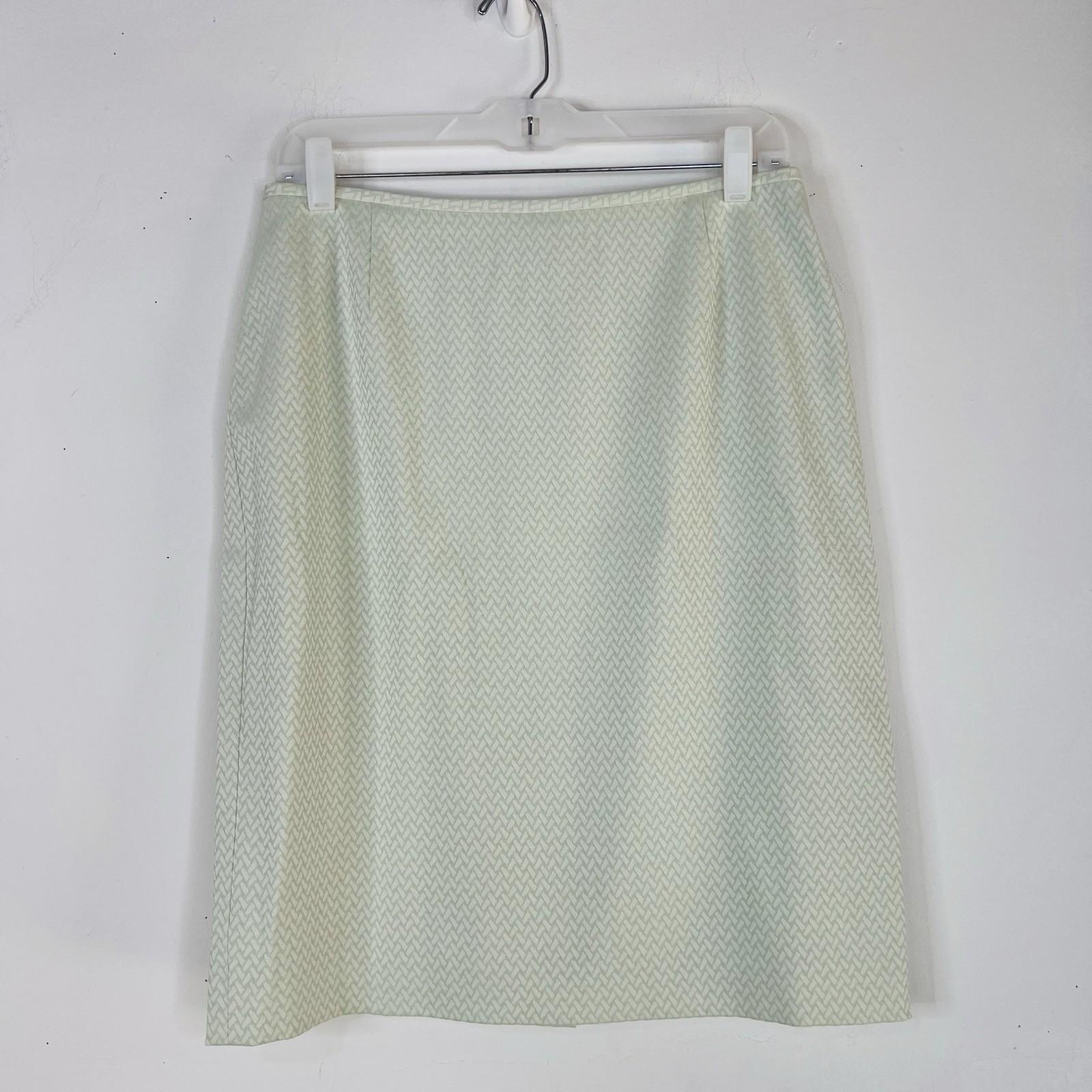 Tahari ASL Women Polyester Rayon Skirt Suit Size 10 Green Mid Length Career