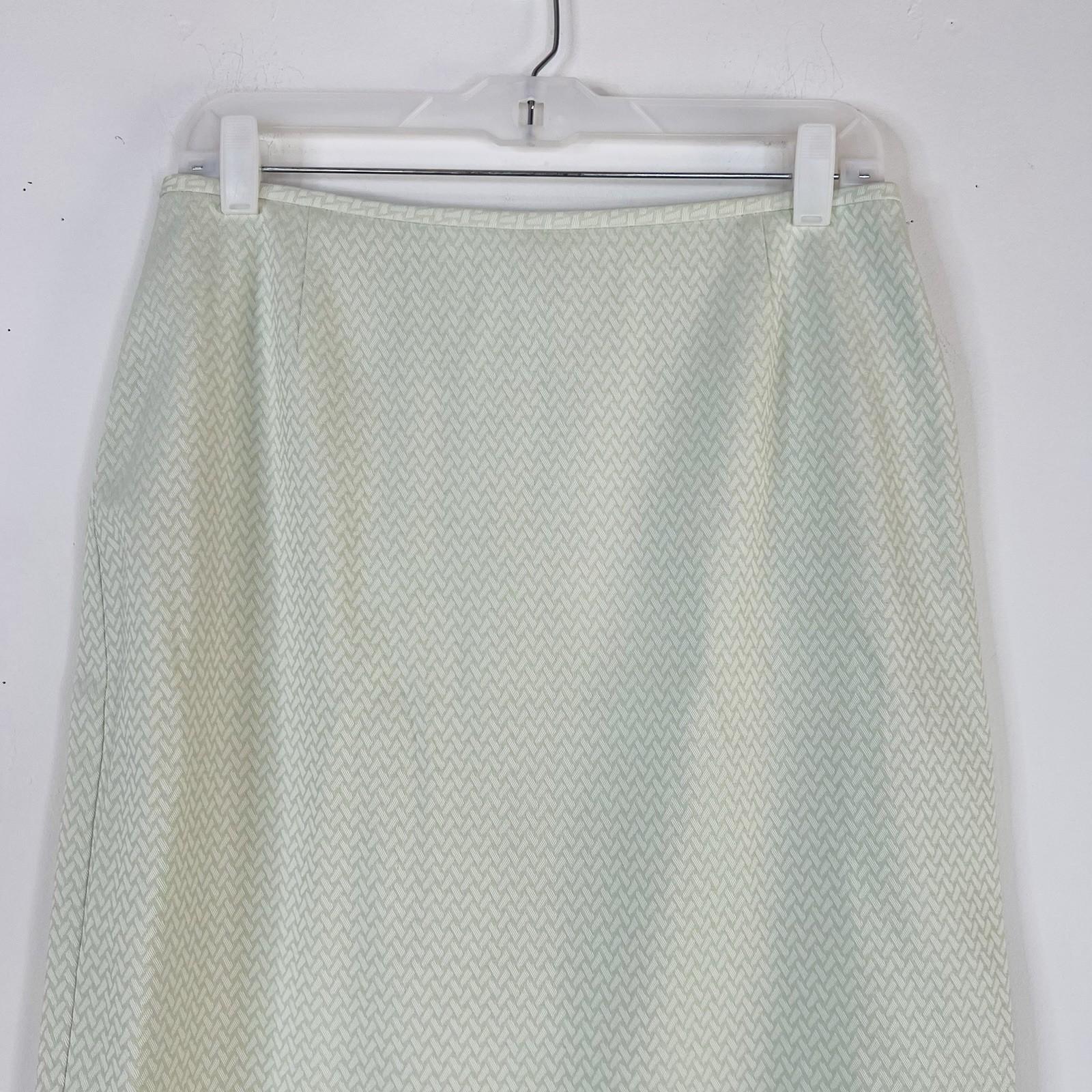 Tahari ASL Women Polyester Rayon Skirt Suit Size 10 Green Mid Length Career