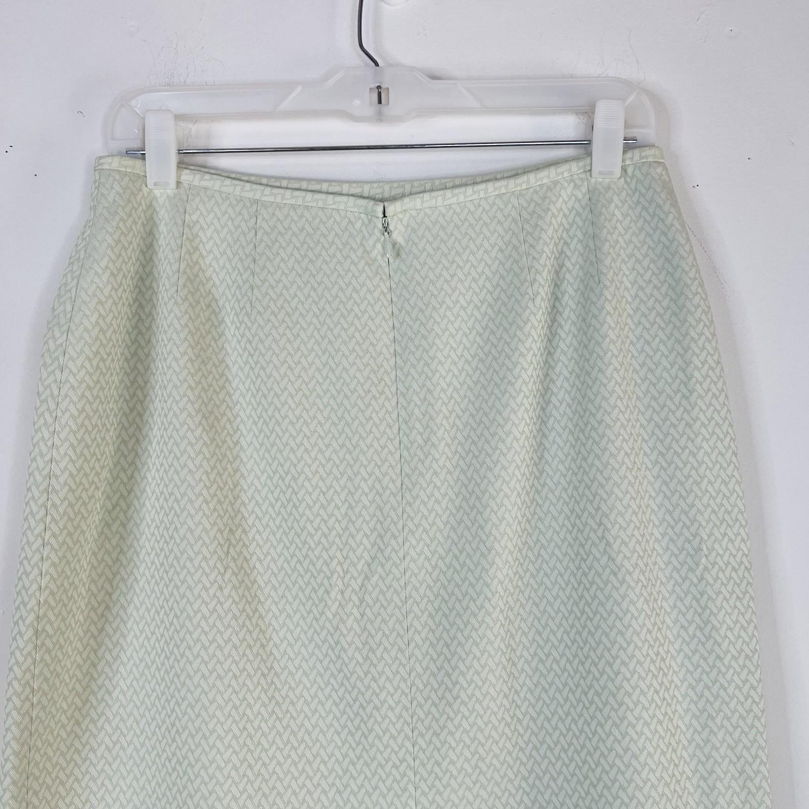 Tahari ASL Women Polyester Rayon Skirt Suit Size 10 Green Mid Length Career