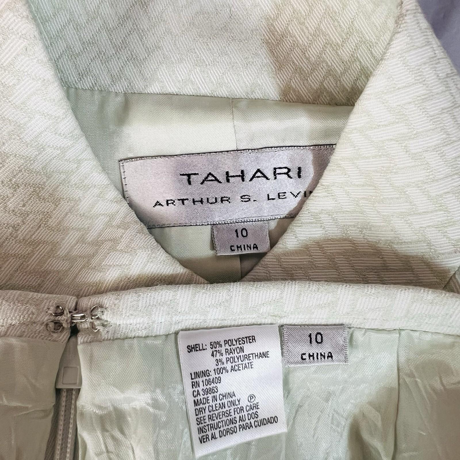 Tahari ASL Women Polyester Rayon Skirt Suit Size 10 Green Mid Length Career