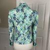 KASPER 1PC Green Multicolored Polyester Open Front Stand Up Collar Blazer Size 6