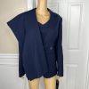 John Meyer Polyester Pant Suit Top 14 Beaded Navy Blue Twill Cocktail 2PC New