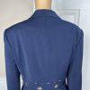 John Meyer Polyester Pant Suit Top 14 Beaded Navy Blue Twill Cocktail 2PC New