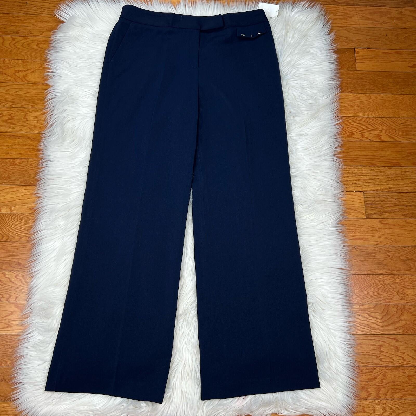 John Meyer Polyester Pant Suit Top 14 Beaded Navy Blue Twill Cocktail 2PC New