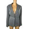 Liz Claiborne Polyester Blazer Suit Size 16 Light Gray Peak Collar Lined 1PC