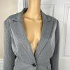 Liz Claiborne Polyester Blazer Suit Size 16 Light Gray Peak Collar Lined 1PC