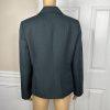 LE SUIT Polyester Pant Suit Size 6 Green Striped Peak Collar Career Lined 2PC
