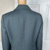 LE SUIT Polyester Pant Suit Size 6 Green Striped Peak Collar Career Lined 2PC