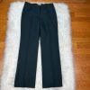 LE SUIT Polyester Pant Suit Size 6 Green Striped Peak Collar Career Lined 2PC