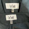 LE SUIT Polyester Pant Suit Size 6 Green Striped Peak Collar Career Lined 2PC