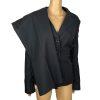Nine West Women Polyester Pant Suit Size 4 Black Pinstriped Lined Career 2PC