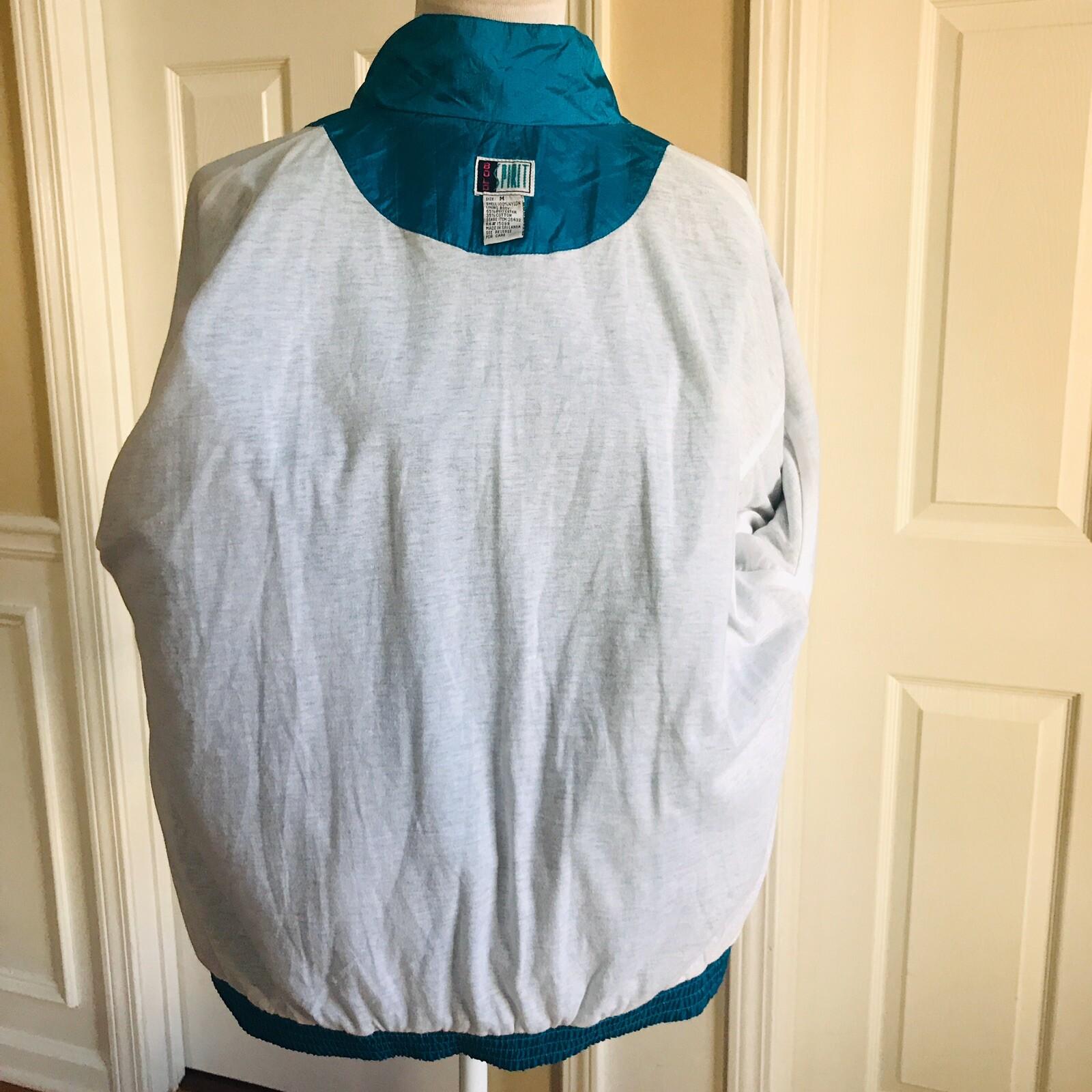 10-314.jpg BOLO SPIRIT Vintage Rare Women Teal Nylon 2PC Track Pant Sweat Suit Size M