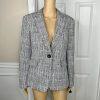 John Meyer Women Polyester Pant Suit Size 10 Black White Peak Collar 2PC New