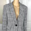 John Meyer Women Polyester Pant Suit Size 10 Black White Peak Collar 2PC New