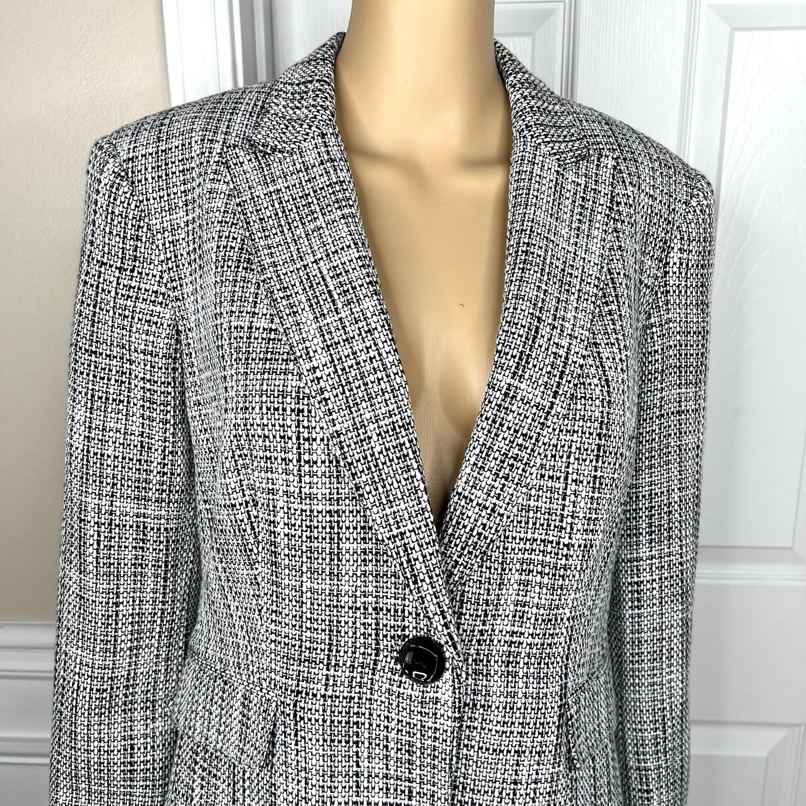 John Meyer Women Polyester Pant Suit Size 10 Black White Peak Collar 2PC New