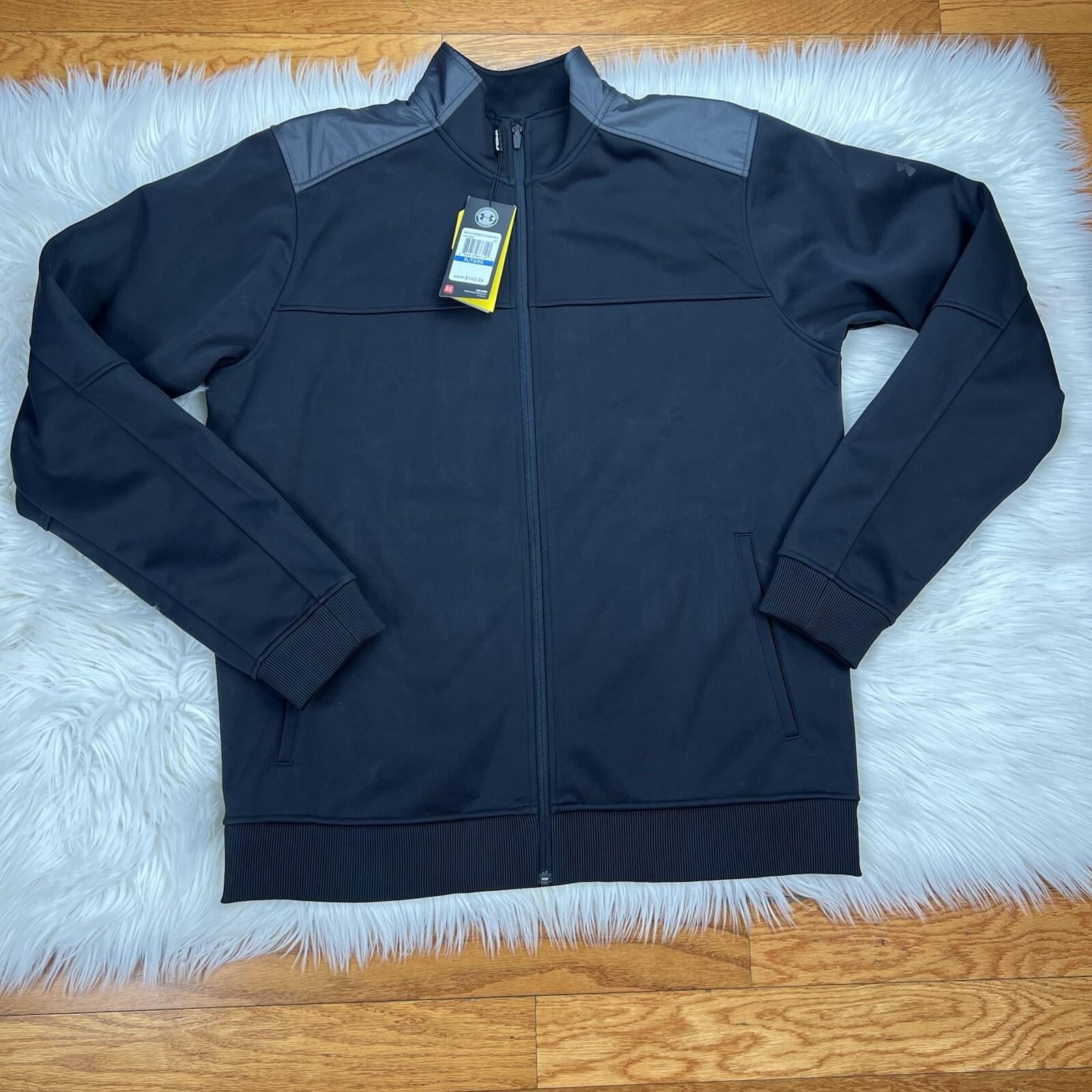 Under Armour Jacket Black XL Windproof Water Resistant Storm Full Zipper New