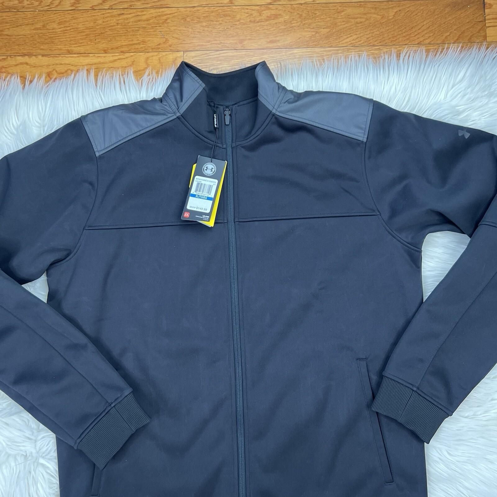 Under Armour Jacket Black XL Windproof Water Resistant Storm Full Zipper New