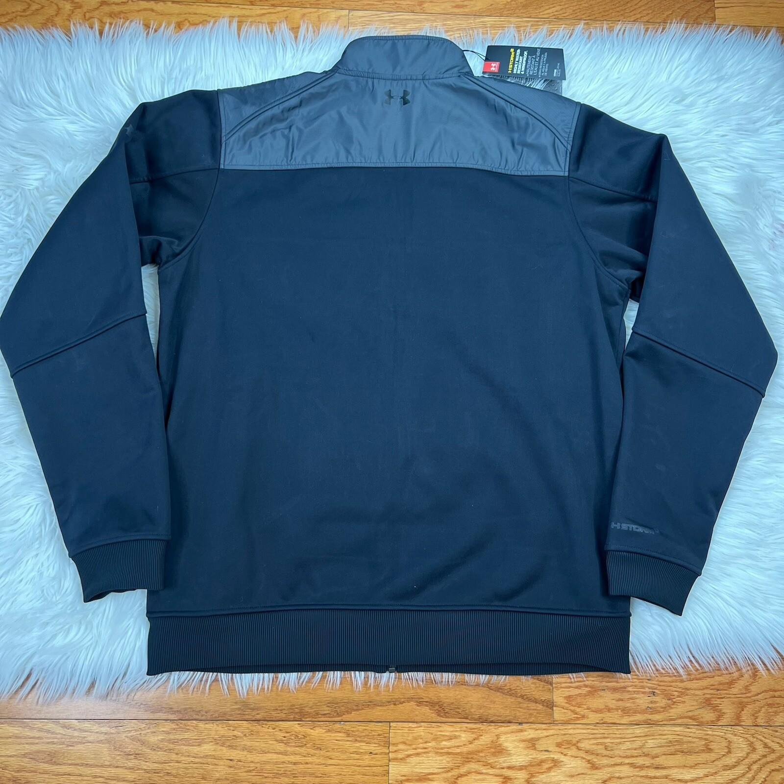 Under Armour Jacket Black XL Windproof Water Resistant Storm Full Zipper New