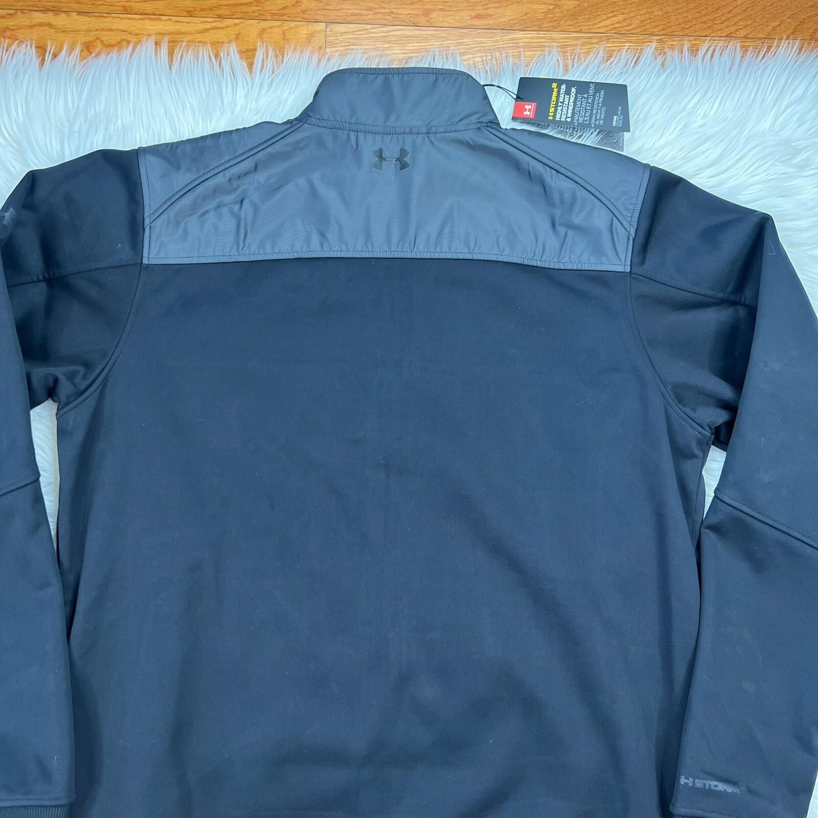 Under Armour Jacket Black XL Windproof Water Resistant Storm Full Zipper New