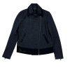 J Crew Wool Blend Jacket Size 00 Charcoal Gray Motorcycle Full Zip Long Sleeve