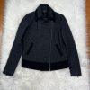 J Crew Wool Blend Jacket Size 00 Charcoal Gray Motorcycle Full Zip Long Sleeve