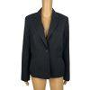 10-3172.jpg Banana Republic Wool Spandex Blazer Size 8 Black Striped Noth Collar Pockets