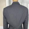 10-3177.jpg Banana Republic Wool Spandex Blazer Size 8 Black Striped Noth Collar Pockets