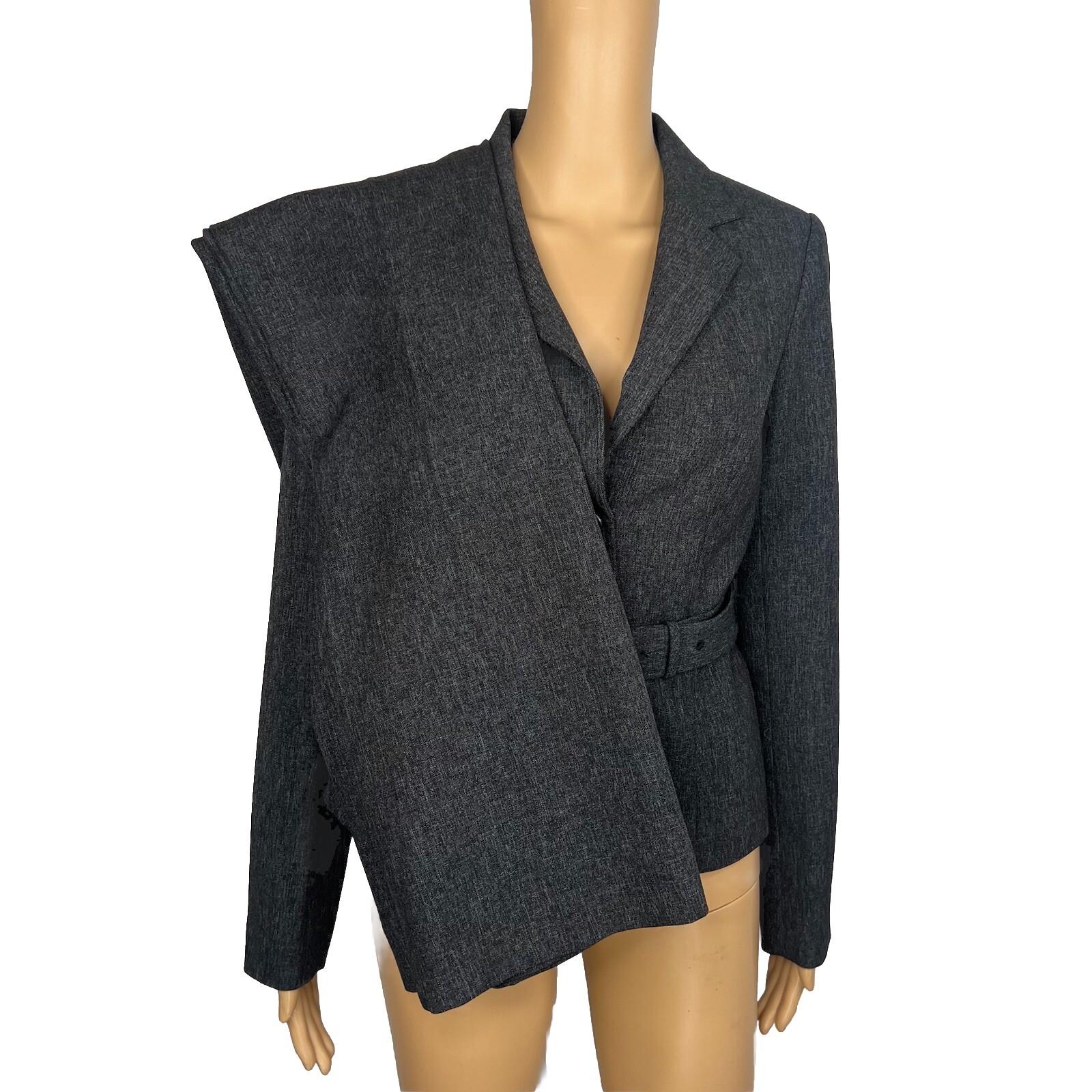 The Limited Viscose Stretch Blend Pant 2 Suit XS Gray Belted Notch Collar 2PC