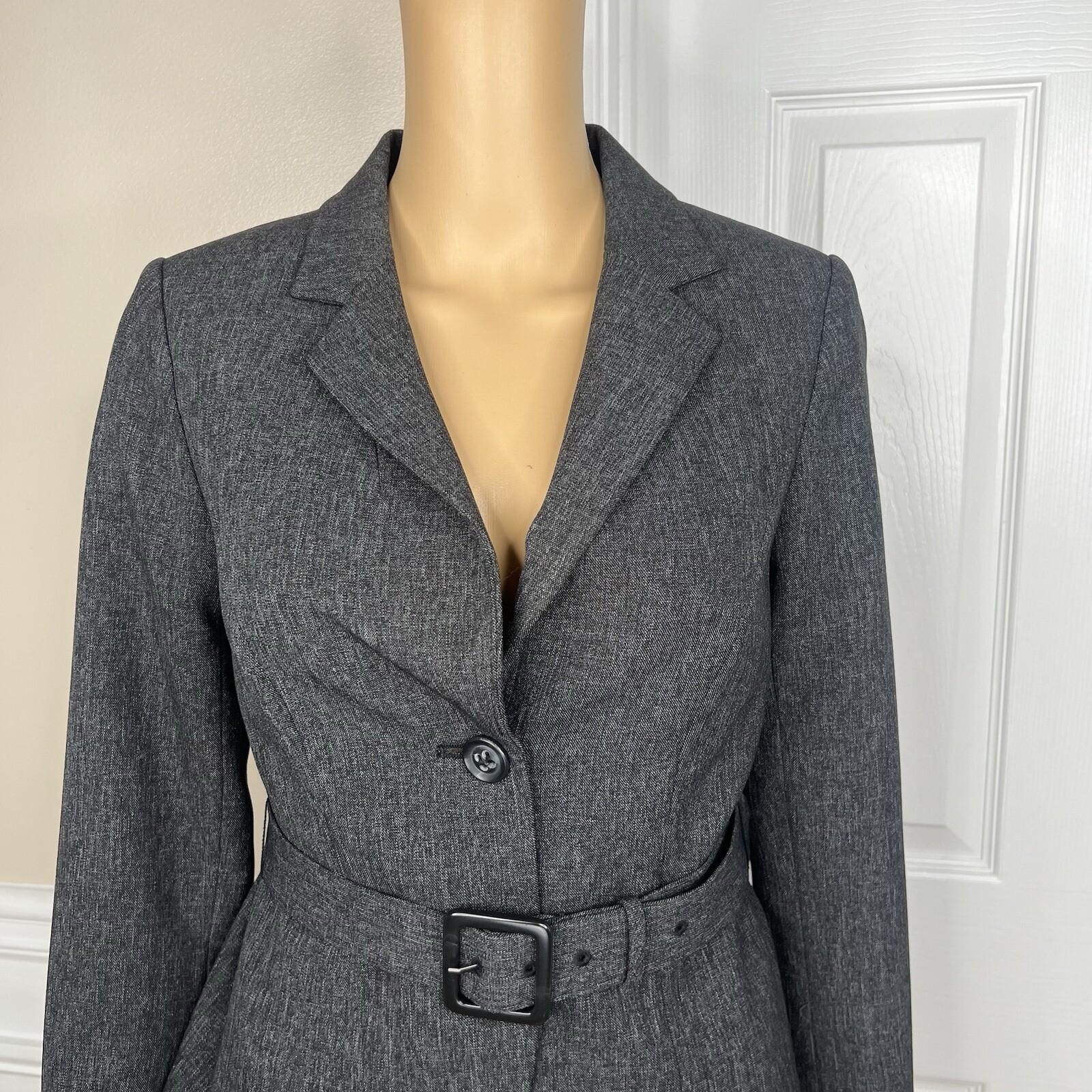 The Limited Viscose Stretch Blend Pant 2 Suit XS Gray Belted Notch Collar 2PC
