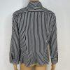 10-3192.jpg Lauren Ralph Lauren Women Cotton Button Up Shirt 12 Black White Striped Ruffle